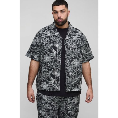 Grande taille - Chemise à imprimé tapisserie tropicale - XXXL - Boohooman - Modalova