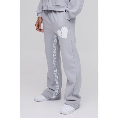 Jogging large à imprimé cœur en relief - S - Boohooman - Modalova