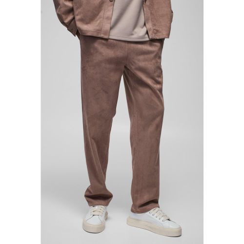 Pantalon droit en synthétique à taille élastiquée - S - Boohooman - Modalova