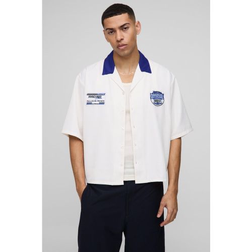 Chemise oversize à écusson moto - S - Boohooman - Modalova