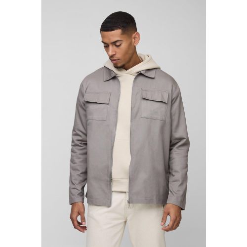 Surchemise zippée à manches longues - L - Boohooman - Modalova