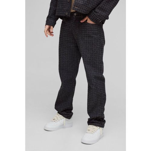 Jean droit en denim texturé - 28R - Boohooman - Modalova
