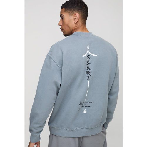 Sweat oversize délavé à imprimé Japon homme - S - Boohooman - Modalova