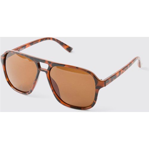 Lunettes De Soleil Navigateur Écaille De Tortue - One Size - boohoo - Modalova