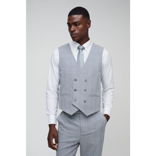 Gilet de costume cintré à carreaux sans manches - 34 - Boohooman - Modalova