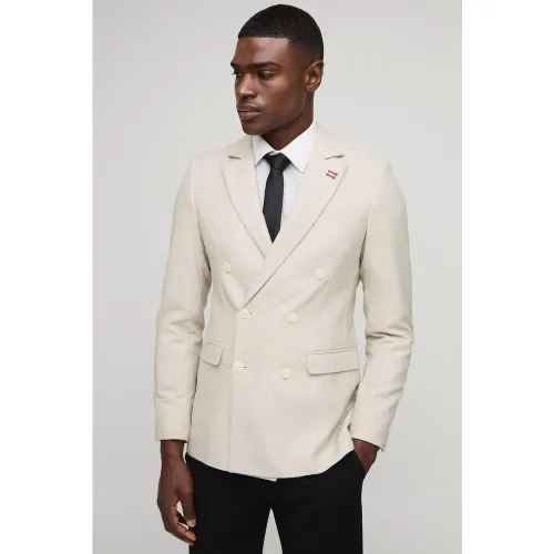 Blazer croisé cintré texturé - 34 - Boohooman - Modalova