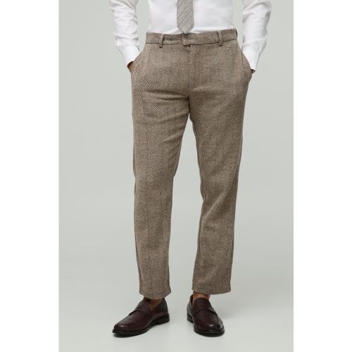 Pantalon slim habillé à chevrons - 28 - Boohooman - Modalova