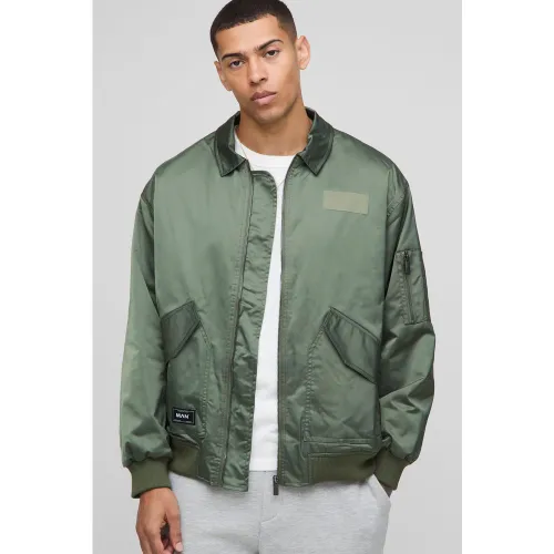 Veste aviateur oversize en nylon homme - S - Boohooman - Modalova