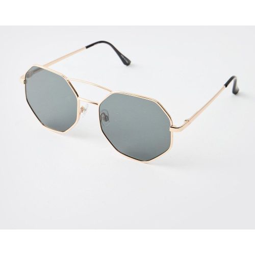 Lunettes de soleil rondes à verres contrastants - ONE SIZE - Boohooman - Modalova