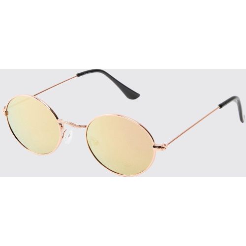 Lunettes de soleil rondes en métal - ONE SIZE - Boohooman - Modalova