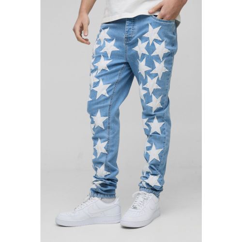 Jean skinny à écusson étoile - 28R - Boohooman - Modalova