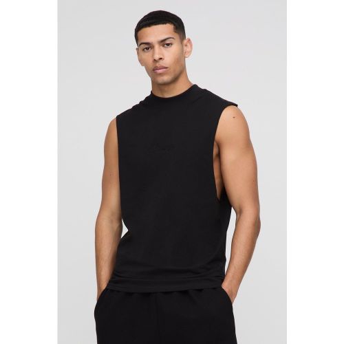Débardeur à emmanchures larges et logo - MAN - S - Boohooman - Modalova