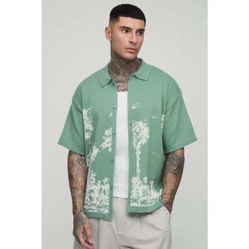 Tall - Chemise oversize à motif jacquard - 2XL - Boohooman - Modalova