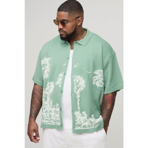 Grande taille - Chemise oversize en maille - 2XL - Boohooman - Modalova
