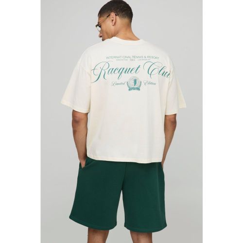 Ensemble oversize à imprimé Racquet Club avec t-shirt et short homme - S - Boohooman - Modalova