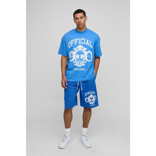 Ensemble oversize imprimé à col montant en mesh - S - Boohooman - Modalova