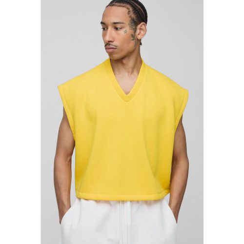 Sweat oversize court à col V - S - Boohooman - Modalova