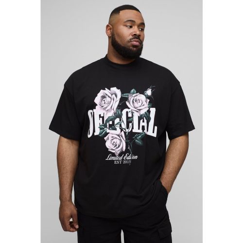 Grande taille - T-shirt oversize à col montant et imprimé palmier - 2XL - Boohooman - Modalova