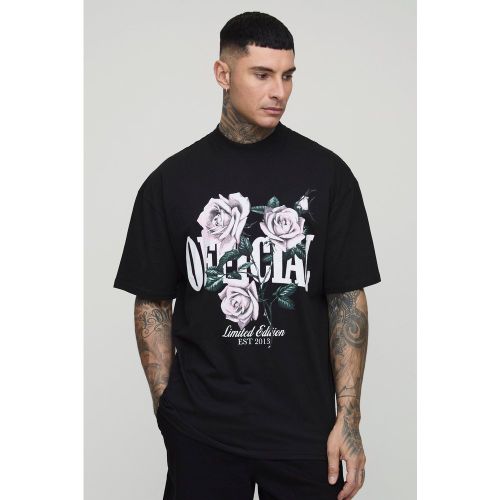 Tall - T-shirt oversize à col montant et imprimé palmier - 2XL - Boohooman - Modalova