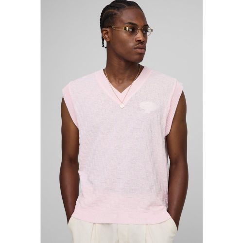 Pull oversize à motif croisé brodé - S - Boohooman - Modalova