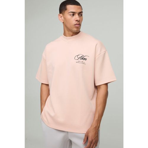T-shirt oversize à col montant - MAN - S - Boohooman - Modalova