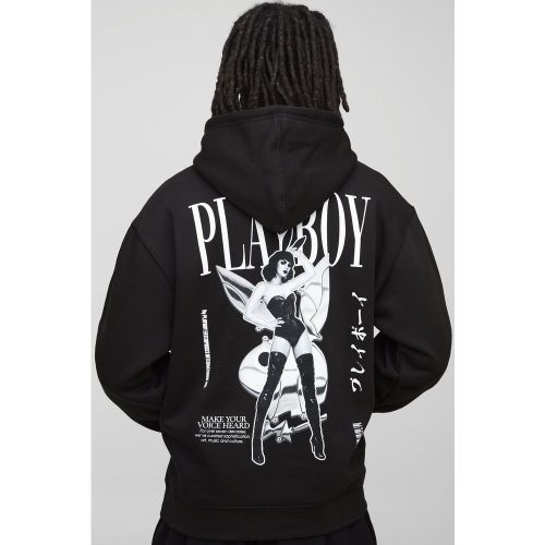 Sweat à capuche oversize à imprimé Playboy homme - S - Boohooman - Modalova