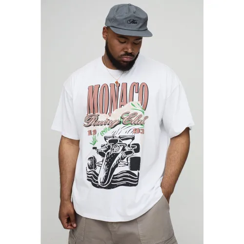 Grande taille - T-shirt oversize à imprimé voiture de course - 2XL - Boohooman - Modalova