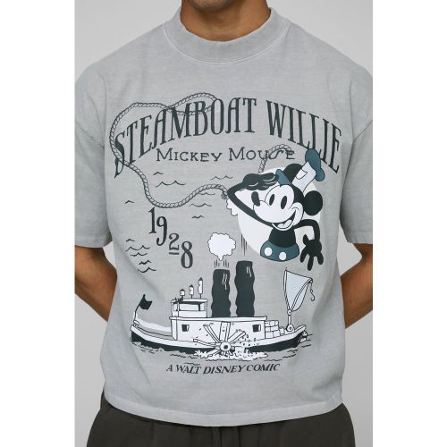 T-shirt oversize à col montant et imprimé Disney Mickey - S - Boohooman - Modalova