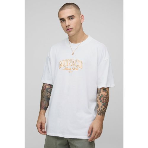 T-shirt oversize à broderie Monaco - S - Boohooman - Modalova