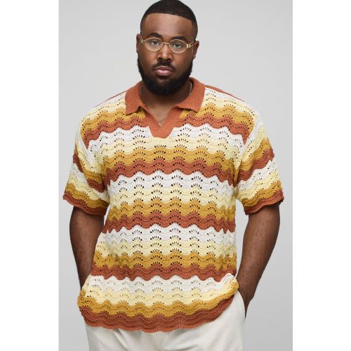 Grande taille - Polo large en crochet - 2XL - Boohooman - Modalova