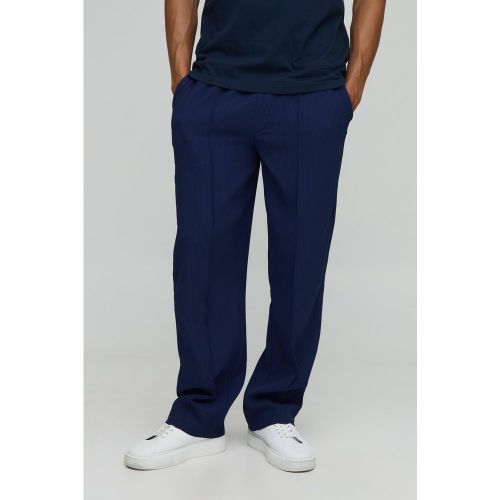 Pantalon large plissé à taille élastiquée - S - Boohooman - Modalova