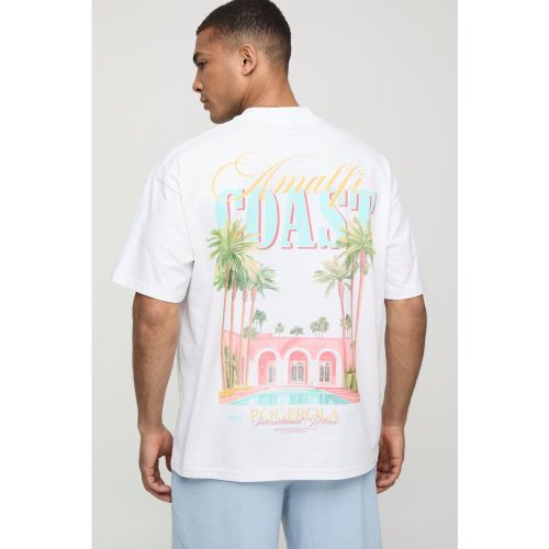 T-shirt oversize à col montant et imprimé palmier - S - Boohooman - Modalova