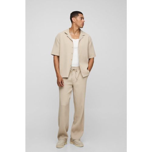 Ensemble oversize avec chemise plissée et pantalon - S - Boohooman - Modalova