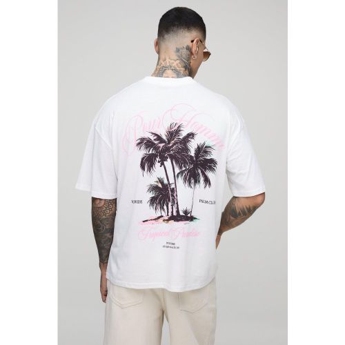 Tall - T-shirt oversize à imprimé Tropical Paradise - 2XL - Boohooman - Modalova