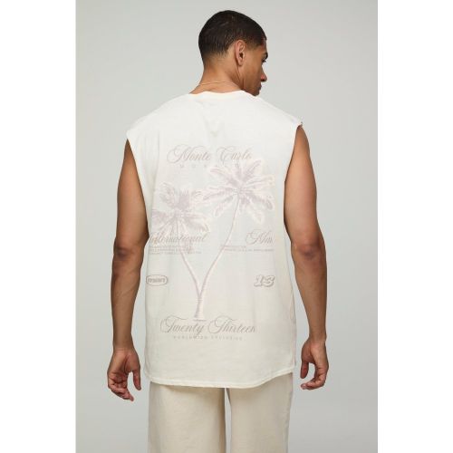 Débardeur oversize écru à imprimé palmier - S - Boohooman - Modalova