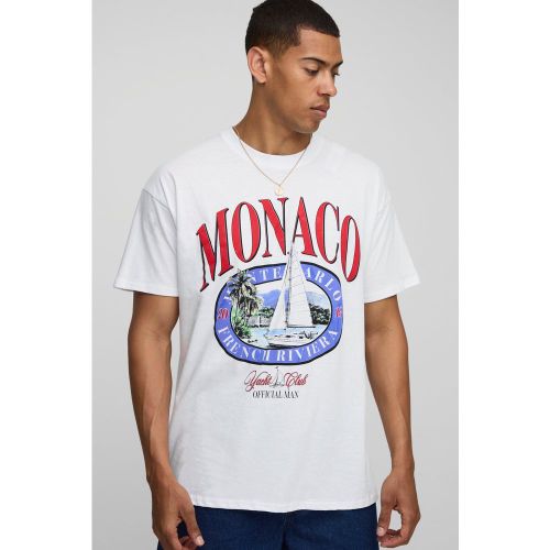 T-shirt oversize à imprimé Monaco - S - Boohooman - Modalova