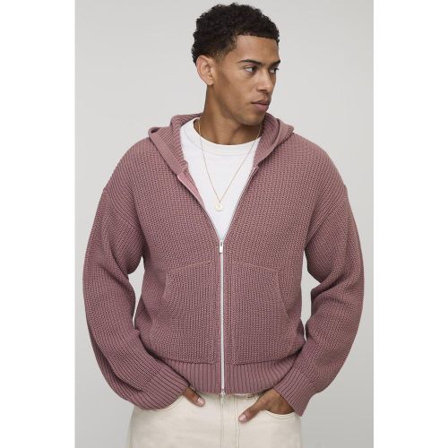 Sweat à capuche oversize côtelé homme - S - Boohooman - Modalova