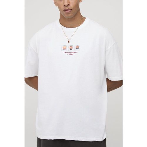 T-shirt oversize à broderie coucher de soleil - S - Boohooman - Modalova