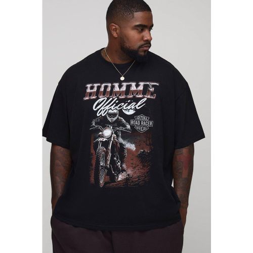 Plus Oversized Moto Racing Print T-Shirt - 2XL - Boohooman - Modalova