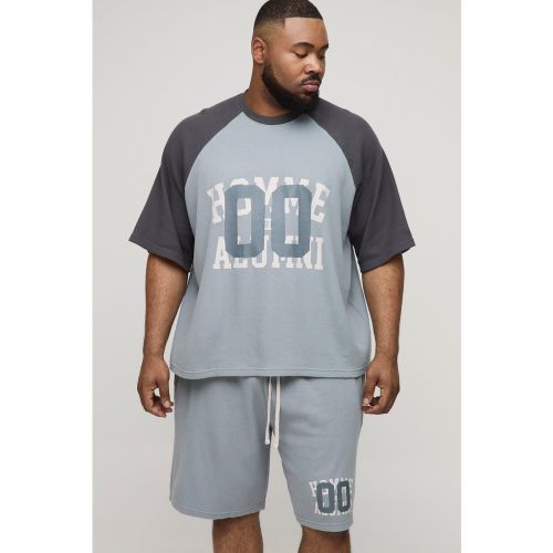 Grande taille - Ensemble oversize imprimé en tissu gaufré - 2XL - Boohooman - Modalova