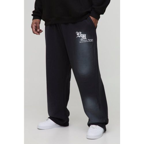 Grande taille - Jogging oversize délavé à imprimé graffiti - XXXL - Boohooman - Modalova