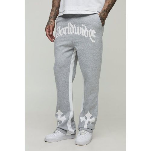 Tall - Jogging à imprimé Worldwide et croix - S - Boohooman - Modalova