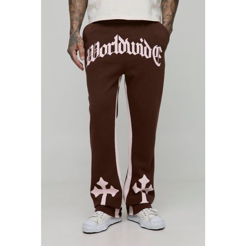 Tall - Jogging à imprimé Worldwide et croix - S - Boohooman - Modalova