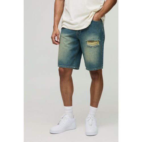 Short long en jean déchiré - 28 - Boohooman - Modalova