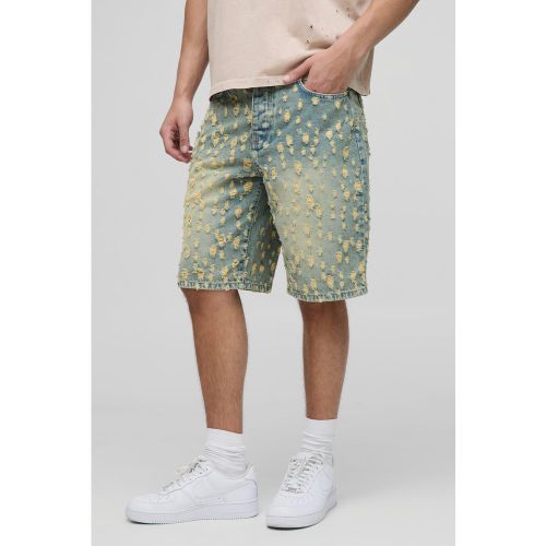 Short large long en jean déchiré - 28 - Boohooman - Modalova