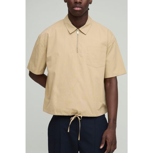 Chemise oversize zippée à manches courtes - S - Boohooman - Modalova