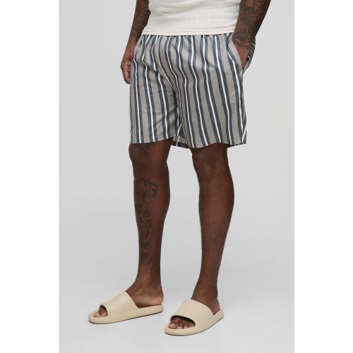 Grande taille - Short de bain mi-long à rayures - 2XL - Boohooman - Modalova