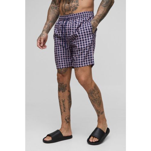 Tall - Short de bain mi-long à carreaux - 2XL - Boohooman - Modalova