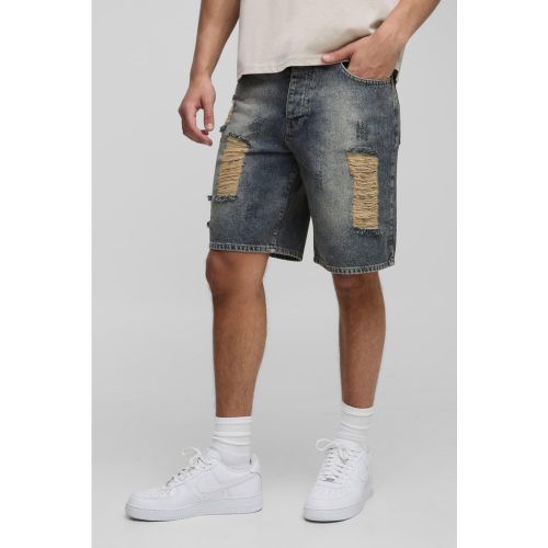 Short slim en jean rigide - 28 - Boohooman - Modalova