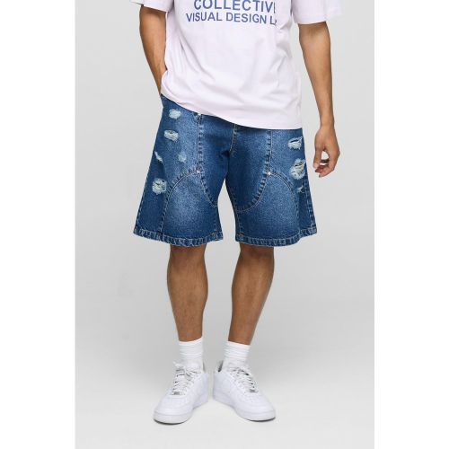Short en jean délavé à slogan parachute - 28 - Boohooman - Modalova